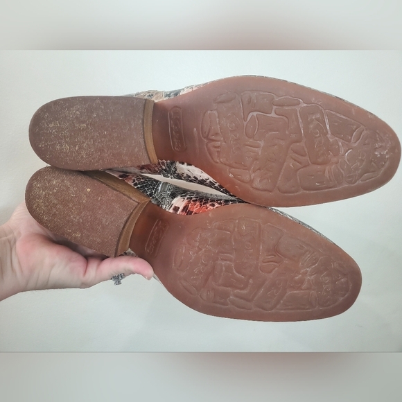 Anthropologie Kork-Ease Korks Leyland Leather Snake Skin Booties Size 10 - Picture 10 of 11